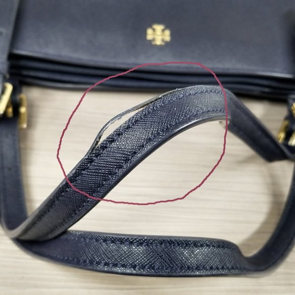 Tory Burch York Buckle Tote, Navy Saffiano Leather - Picture 14 of 14
